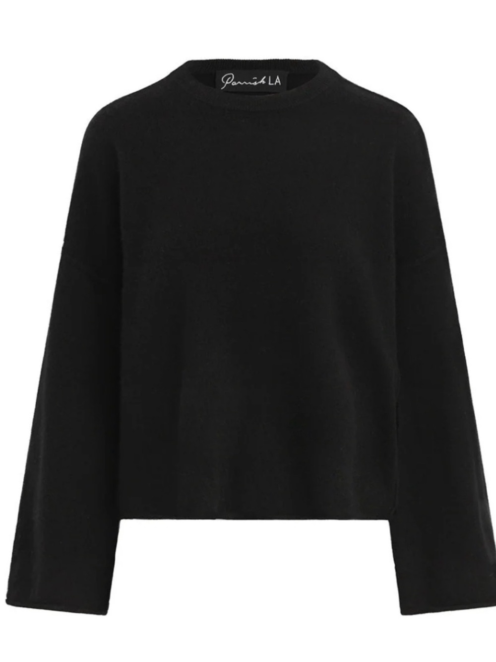 Parrish LA 100% Cashmere Black Crewneck Sweater Size Small
-